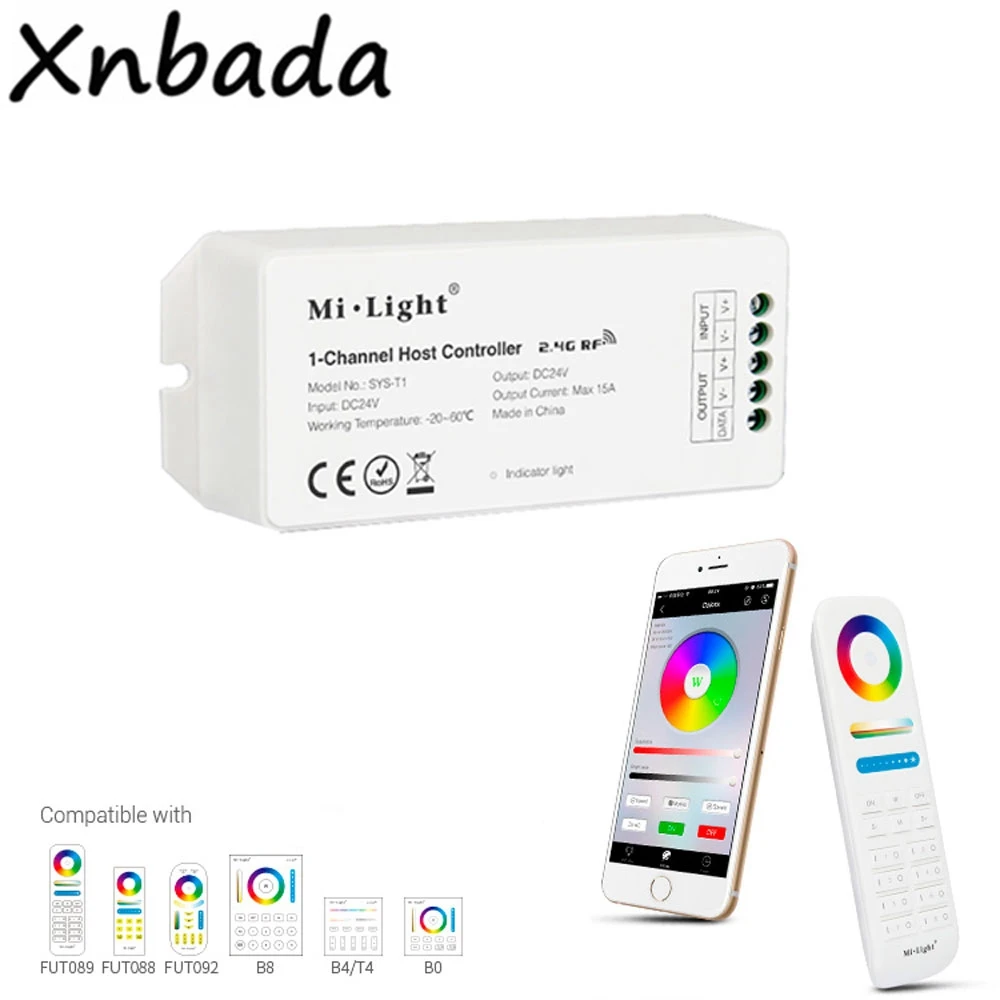 SYS-T1 DC24V 2,4G RF 1-Channel светодиодный Управление; телефона Wi-Fi DMX Alexa Управление работы FUT089 FUT088 B8 B4/T4 B0 Управление;