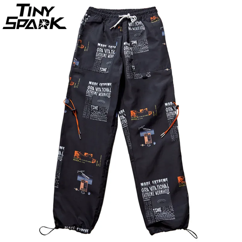 2019 الصيف ركض الورك الورك بانت ستار طباعة الرجال المتناثرة Sweatpant الشارع الشهير الأزياء عارضة السراويل الترنك عرق السراويل الأبيض