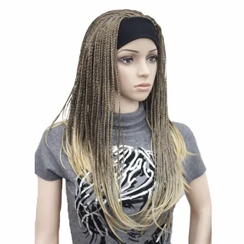 StrongBeauty Synthetic Women Long Wigs Braiding Crochet Hair With Headband Half Wig