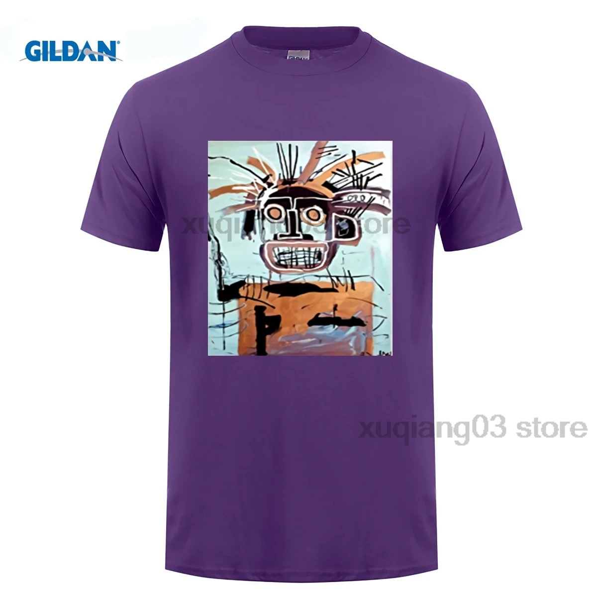 Mannen Klassieke 100% Katoenen T-Shirt met Jean Michel Basquiat | Мужская одежда