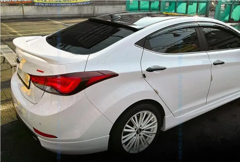 

High quality ABS paint Car Rear Trunk Lip Spoiler Wing Fit For Hyundai Elantra 2012 2013 2014 2015 2016 2017 BY EMS