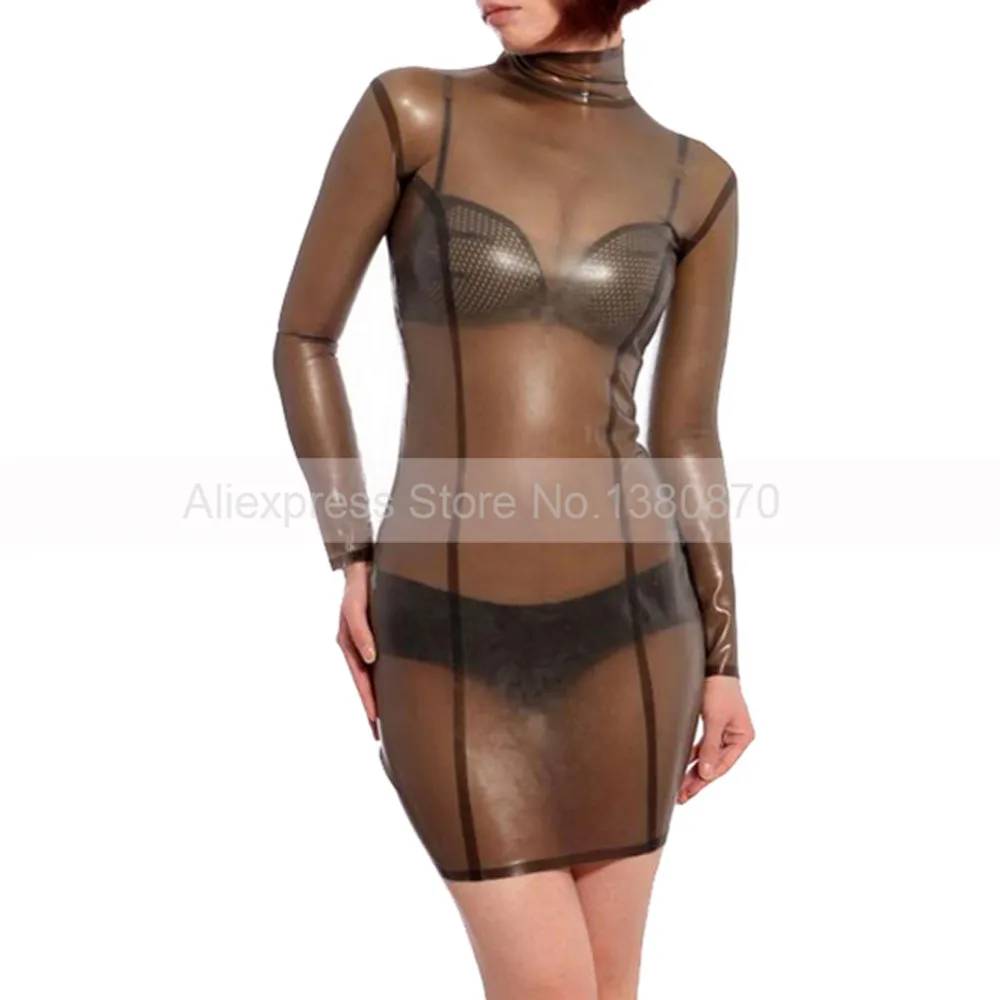 Sexy Black Pure Latex Party Dress for women 100% Handmade Nature rubber