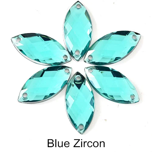2 Sizes Horse Eye Acrylic Sew On Rhinestones Flatback Colorful Acrylic Glitter Crystals Stones For Women Dress Accessories B0656 