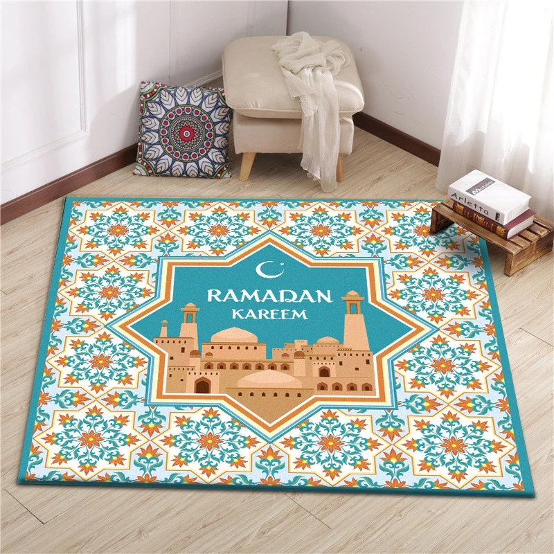 

Ramadan Style Area Rugs Geometric Flowers Pattern Tapete Living Room Bedroom Hallway Large Carpets Kids Room Non-Slip Floor Mats