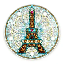 Shirliben Diy Led алмазная живопись настольная лампа с бриллиантами на заказ картина круглый бриллиант башня Рождество ZXD027