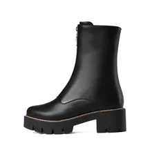 Новинка; выразительные женские ботильоны; Модная элегантная обувь с круглым носком на квадратном каблуке; Цвет черный, серый; женская обувь; американские размеры 4-10,5