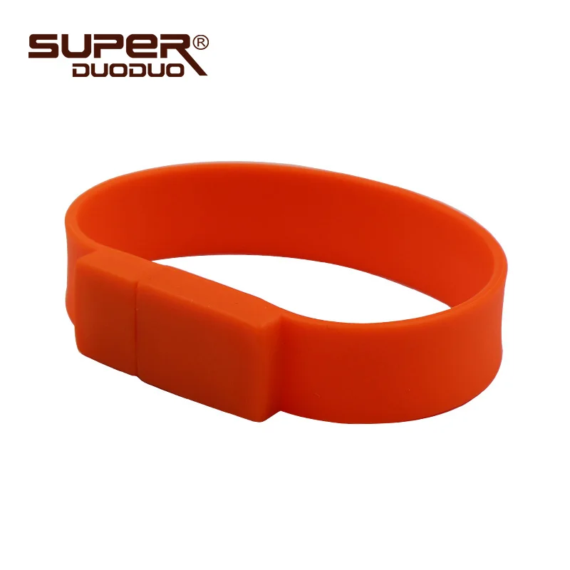 ORANGE Флеш-накопитель с полной емкостью usb 2,0, 64 ГБ, флеш-накопитель на запястье, флеш-карта 16 ГБ, 32 ГБ, браслет, usb флешка, карта памяти 8 Гб, флэш-диск - Цвет: ORANGE
