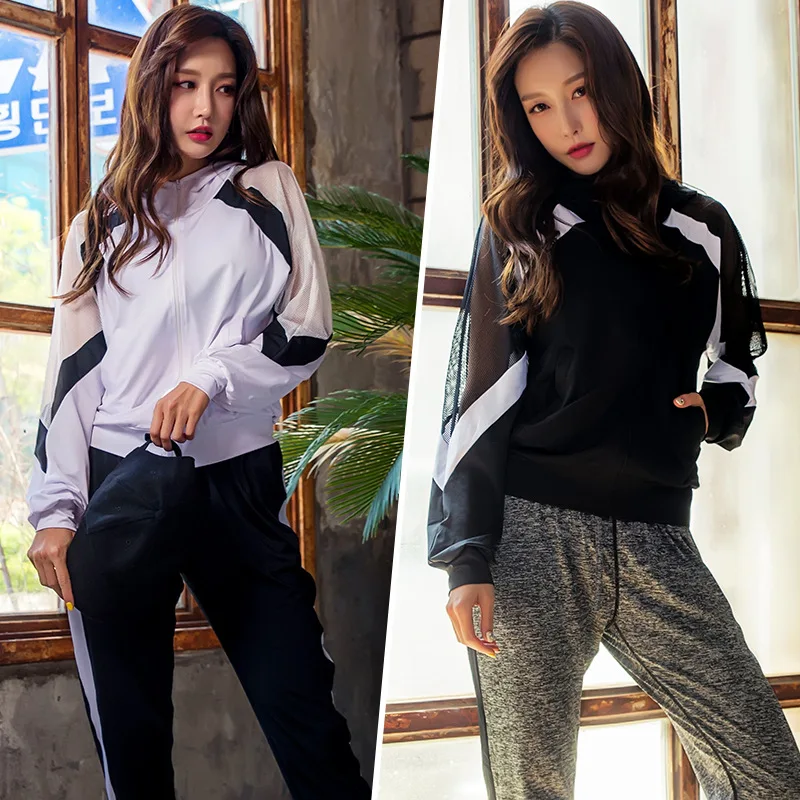 

3pcs Women Yoga Sport Suit Mesh Quickly Dry Zip Jacket Bra+hoodie+pants Running Jogger Casual Fitness Outfit Yoga Set Sportswear