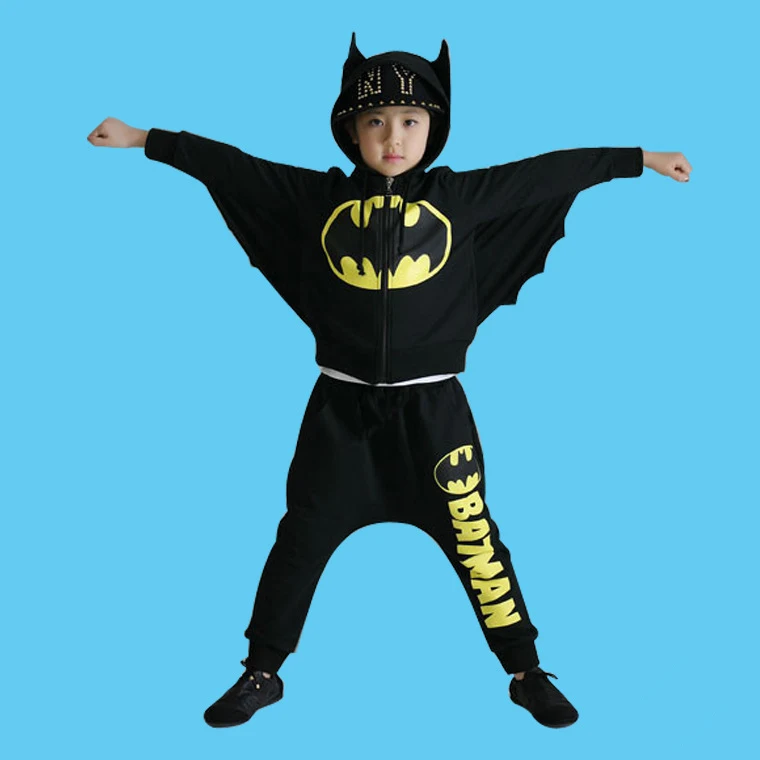Children s cosplay Halloween costume Boys and girls Batman performance clothing Bat shirt harem pants fashion