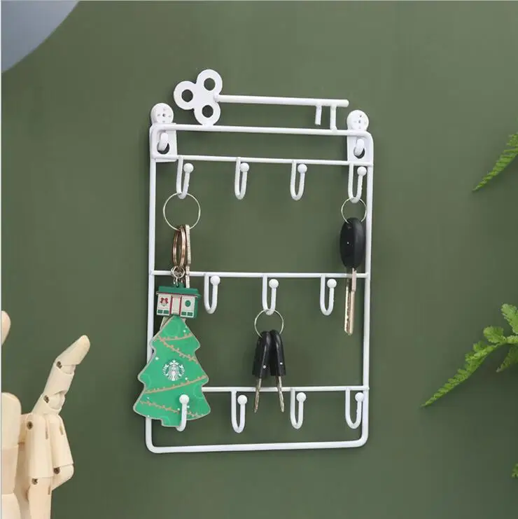 cheap Metal Wall Key Hook Iron Wall Rack Multi use Metal Wall Sundries Hanger Behind Door Hat Hanger Wall Clothing Hook
