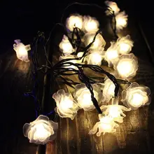 Светодиодный светильник с розами на солнечных батареях, для сада, рождественского дворика, свадьбы, вечерние, украшения для спальни, 4,8 м 20 светодиодный светильник