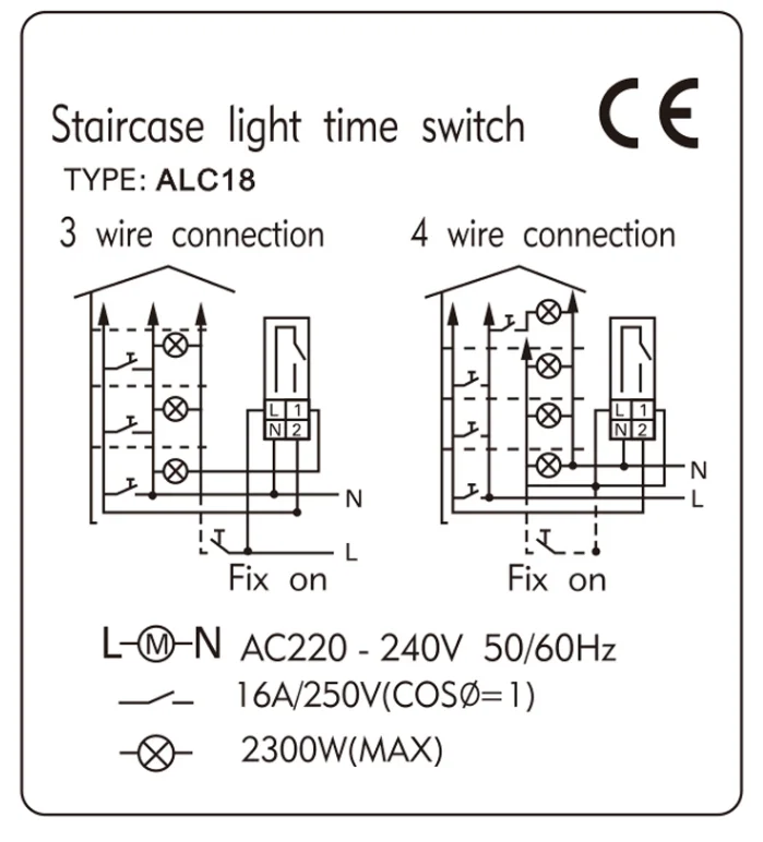 Выключатель для коридора ALC18 HC18 DHC18 коридор реле времени лампа для лестницы реле времени 220 v-240 v 16a IP20