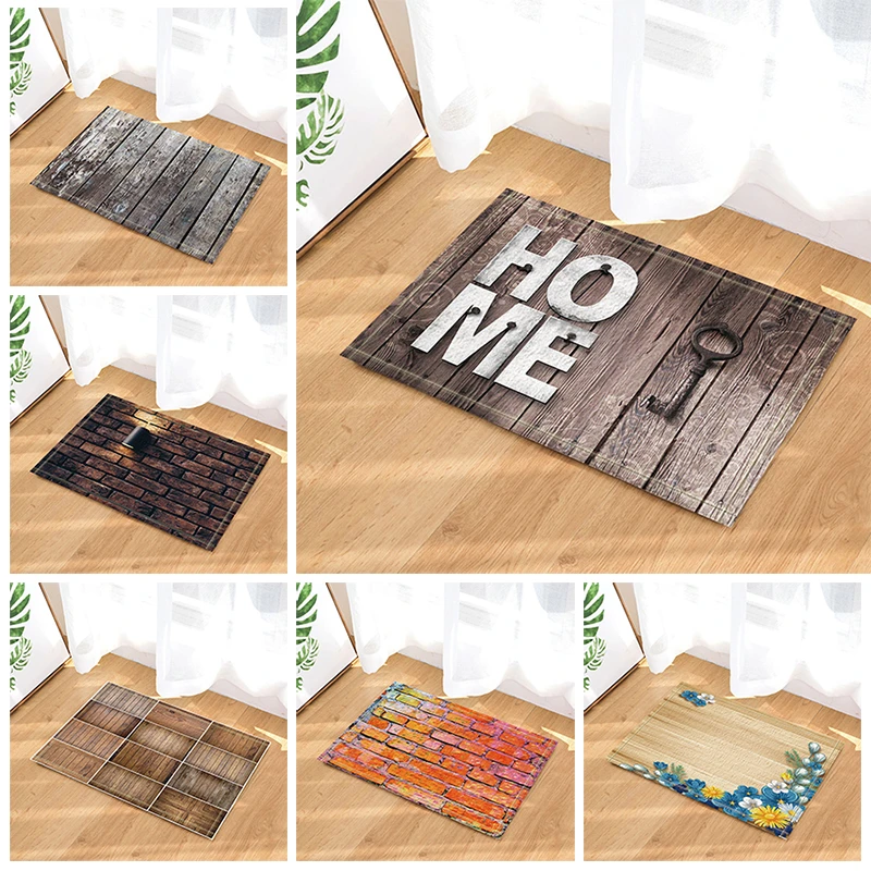 Creative Kitchen Floor Bathroom Carpet Absorbent Doormat Brick Wall Wooden Floor Mildew Proof Bath Mats Toilet Rugs 40x60cm Bath Mats Aliexpress