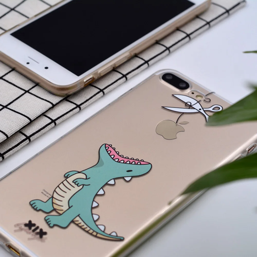 XIX for Funda iPhone X Case 5 5S 6 6S 7 8 Plus X XS Max XR Cute Dinosaur for Cover iPhone 7 Case Soft TPU for Capa iPhone 8 Case