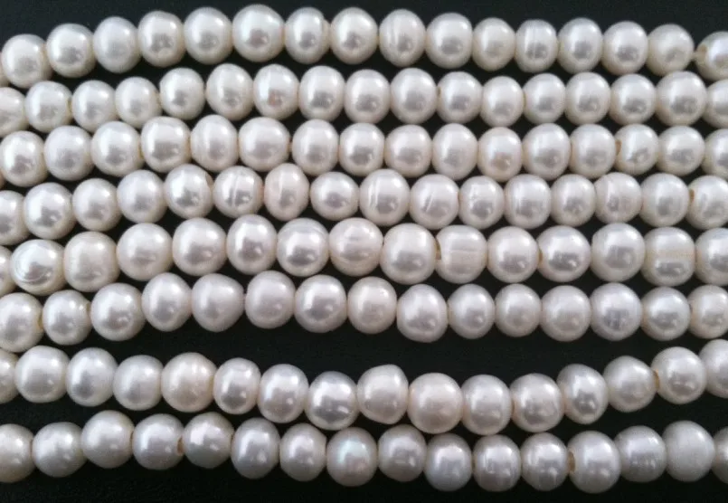 

Hot Fashion 8-10 mm Natural Cultured 3mm big hole Freshwater White Round Pearl Craft Beads A grade 200pcs/lot Free Shipping