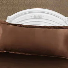 Роскошный Шелковый Атласный наволочка кофейного цвета, наволочки с двумя королевскими наволочками, длинная подушка, наволочка для одного/двойного размера