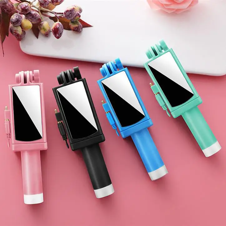 

Yiwa Mini Extendable Stainless Steel Selfie Stick with Rearview Mirror for Android Phone