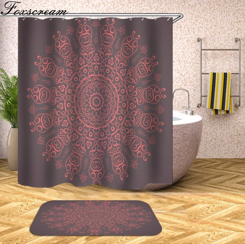 

Waterproof Shower Curtain with Hooks Mosaic Printed Bathroom Polyester Curtains High Quality Bath Bathroom for Home Decoration