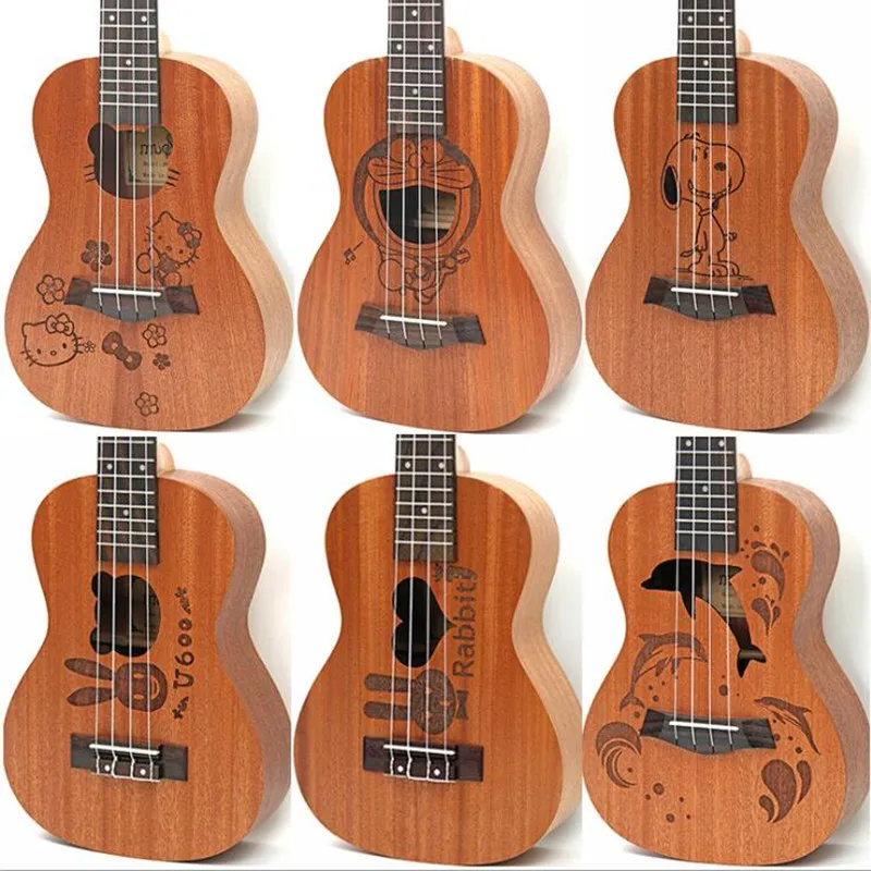 21 inch 15 Frets Soprano Ukulele Uke 4 Nylon Strings Sapele Rosewood