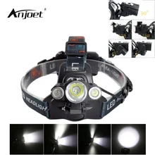 ANJOET фары 3 светодиодный лампы 180 Угол произвольно Регулировка освещения дизайн 2000Lm T6+ 2R5 светодиодный 4 режима Перезаряжаемые освещение