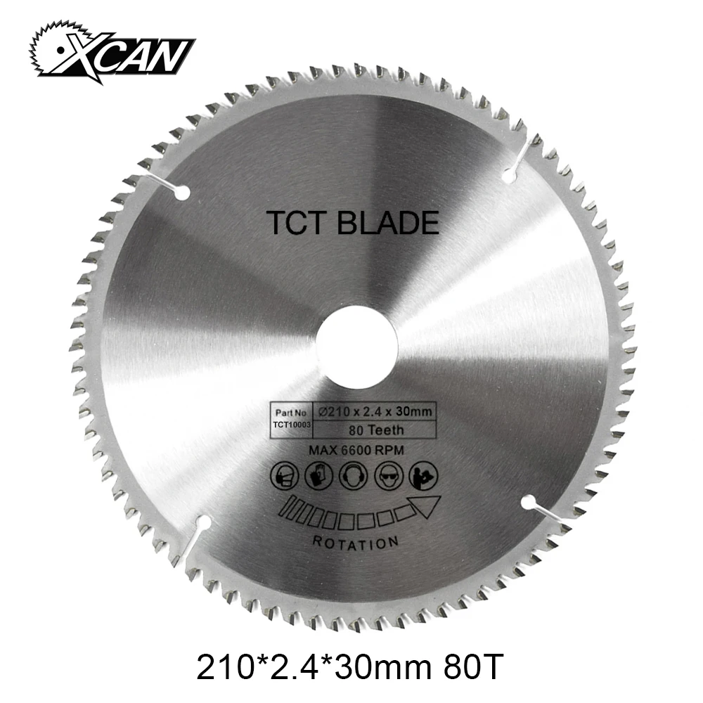 XCAN мм 1 шт. 8-210 ''дюймов 1/4*2,4*30 мм 80 зубов TCT пилы общего назначения жесткий и мягкий деревянный круговой пилы