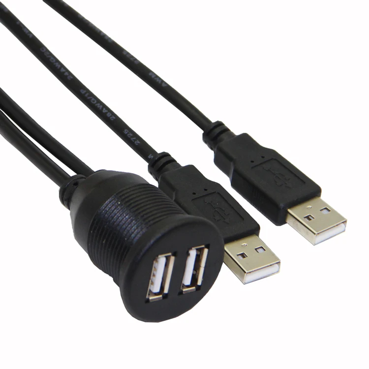 Двойной USB 2,0 папа к USB 2,0 мама удлинитель с панель скрытого монтажа для автомобиля грузовик лодка мотоцикл