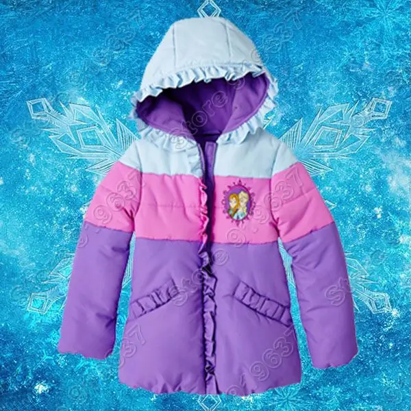 Retail NEW Frozen Jacket Girl Winter Outerwear Anna Elsa Children