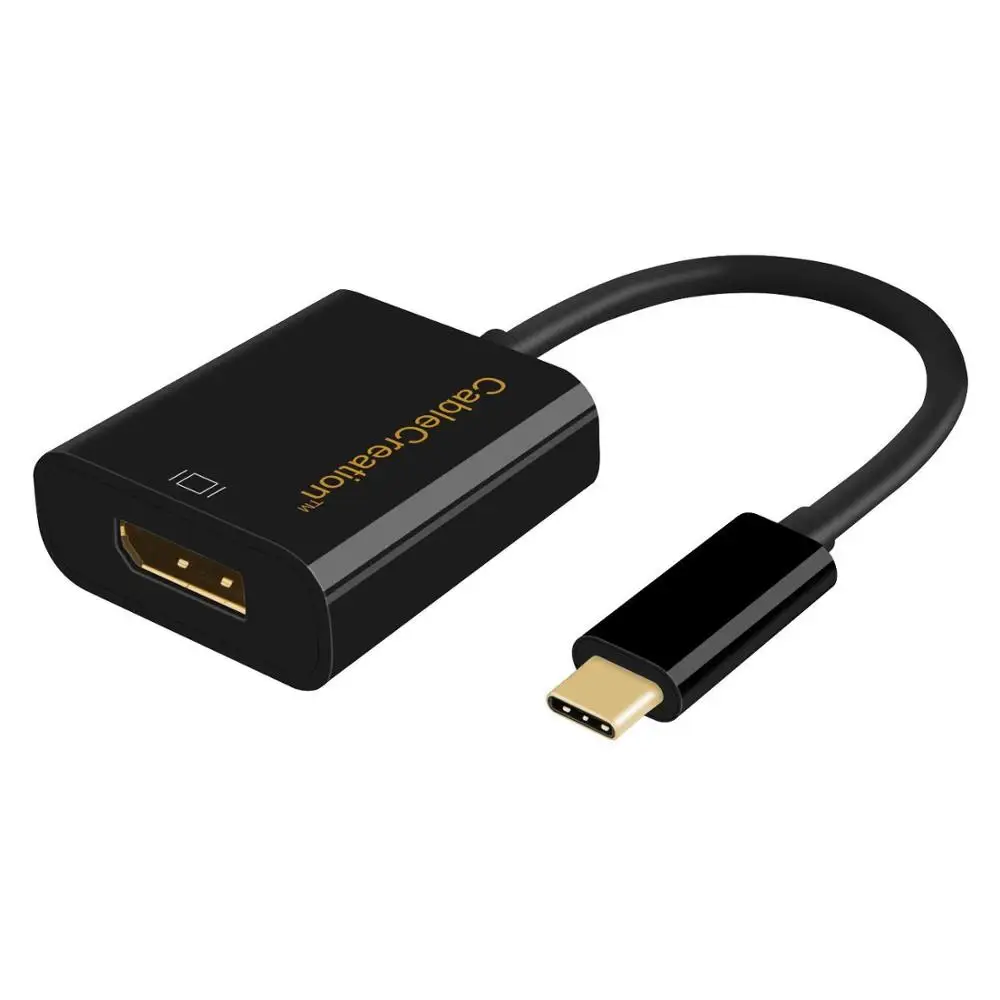 USB-C к DisplayPort 4K@ 60 HZ, кабель типа C(DP Alt Mode, Thunderbolt 3 совместимый) к адаптеру DP - Цвет: Black