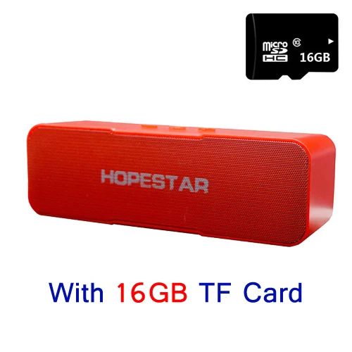 HOPESTAR H13 беспроводной Bluetooth динамик сабвуфер двойной бас стерео Поддержка USB TF AUX FM с зарядным устройством для мобильного телефона - Цвет: Red With 16GB Card