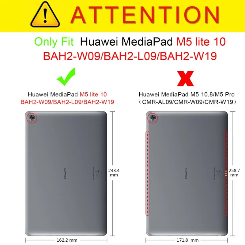 Для huawei MediaPad M5 Lite 10 BAH2-W19/L09/W09 чехол ультра тонкий роскошный чехол-подставка из искусственной кожи для медиа-планшета M5 Lite 10,1"