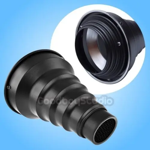 

Conical Snoot with Honeycomb Grid for Hensel Mount Studio Strobe Flash Light