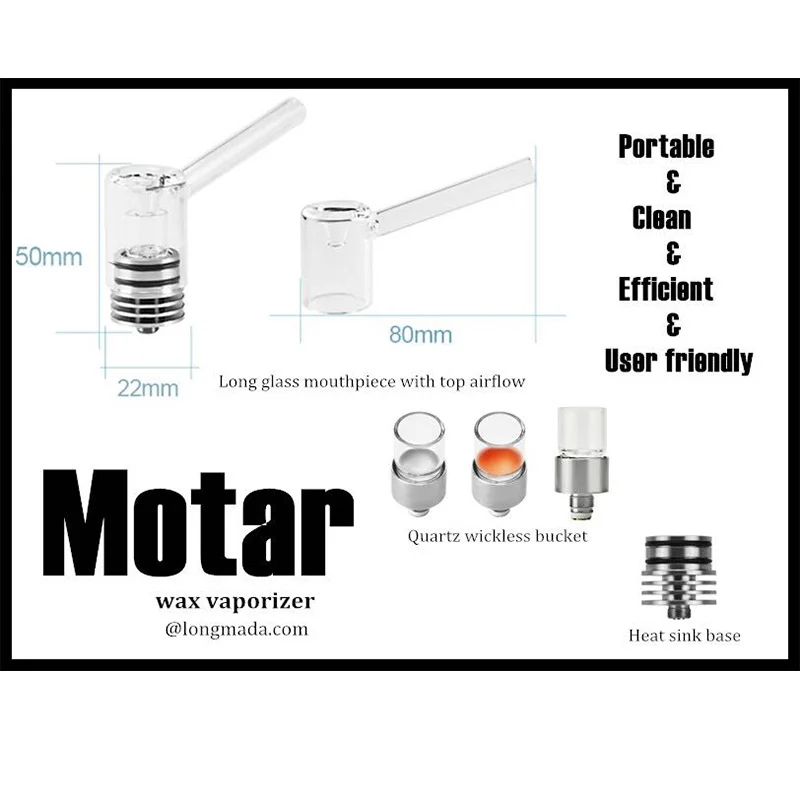 Longmada Wickless кварцевый ковшовый нагревательный сердечник катушка воск Vape стартовый комплект 510 для Motar воск Vape бак распылитель катушка