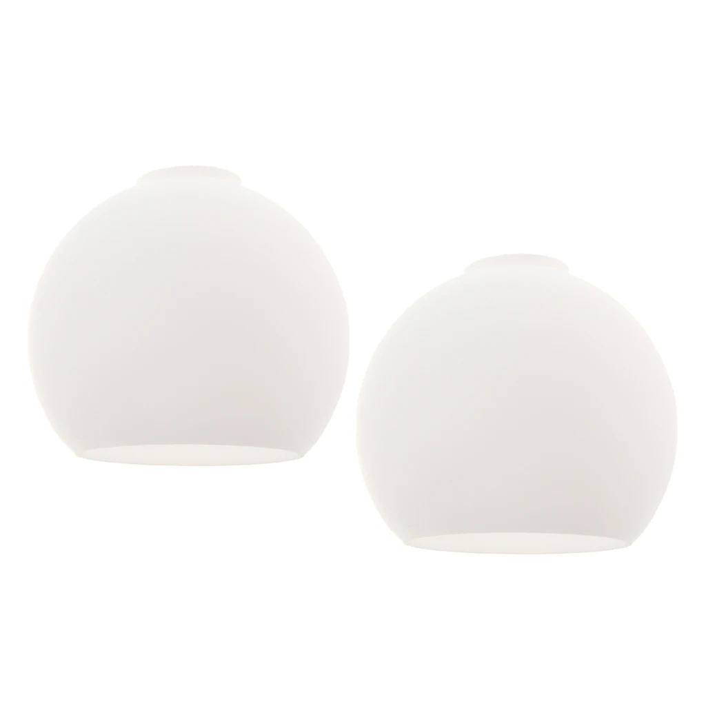 2pcs E27 and E14 Light Holder Replacement White Glass Light Shade