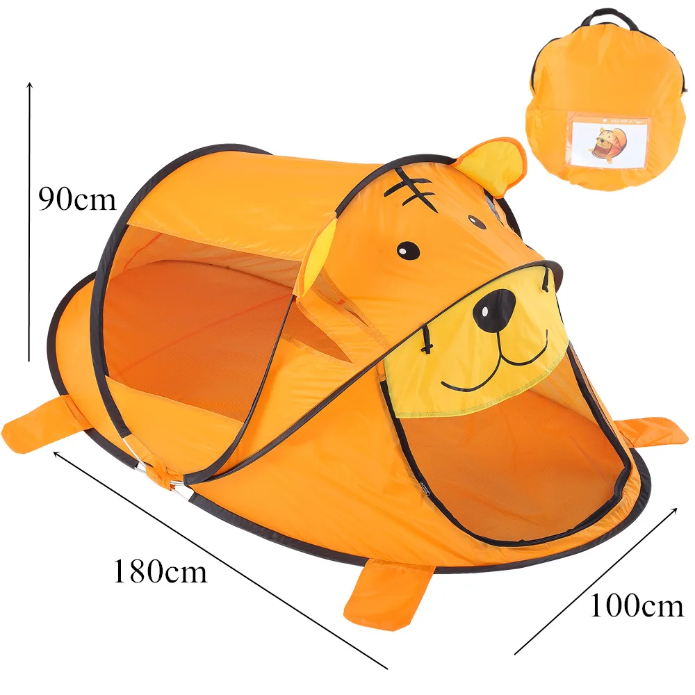 

3 Colors Portable Game House Cartoon Tiger Kids Toy Tent Children Indoor Outdoor Playing House Folding Baby Toy Tent Child Gifts