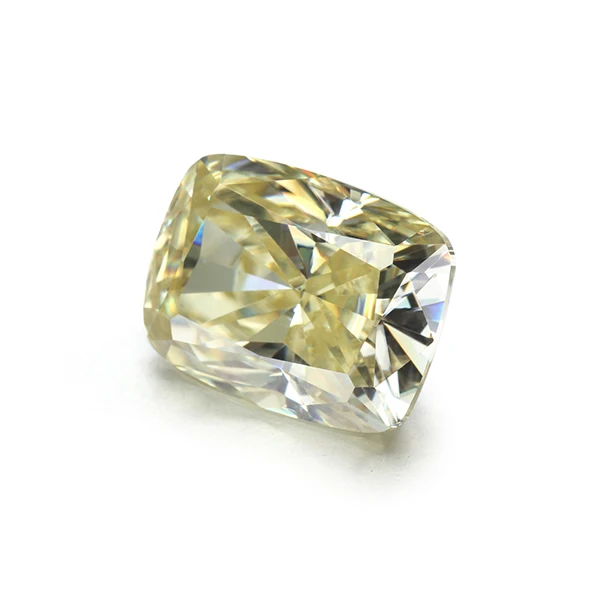 6 Carat 9*12mm Yellow Color Long Cushion Crushed Ice Cut Moissanites Loose Stone Lab Diamonds For Jewelry