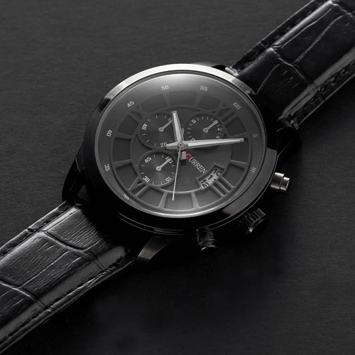 

2016 New Fashion casual Curren Luxury Brand Men Leather Strap Sports watches Men Quartz 3ATM Waterproof Wrist watch