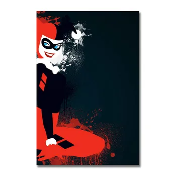 

Art Silk Or Canvas Print Harley Quinn Joker Batman Anime Movie Poster 13x20 24x36 inch For Room Decor Decoration-005