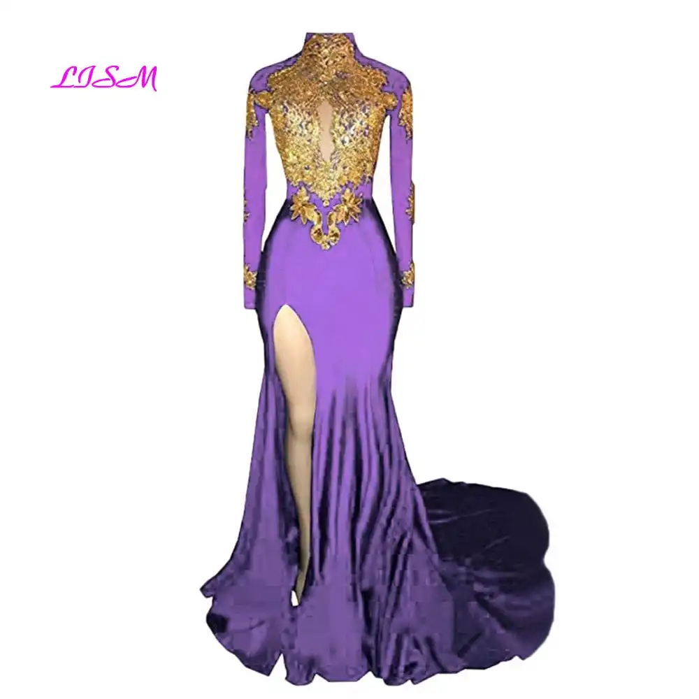royal blue high neck prom dress