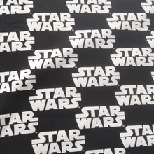 110 см широкий Прохладный звездные войны лоскутное изделие из хлопчатобумажной ткани белая звезда войны Печатный Ткань Материал для шитья DIY Детская одежда футболка