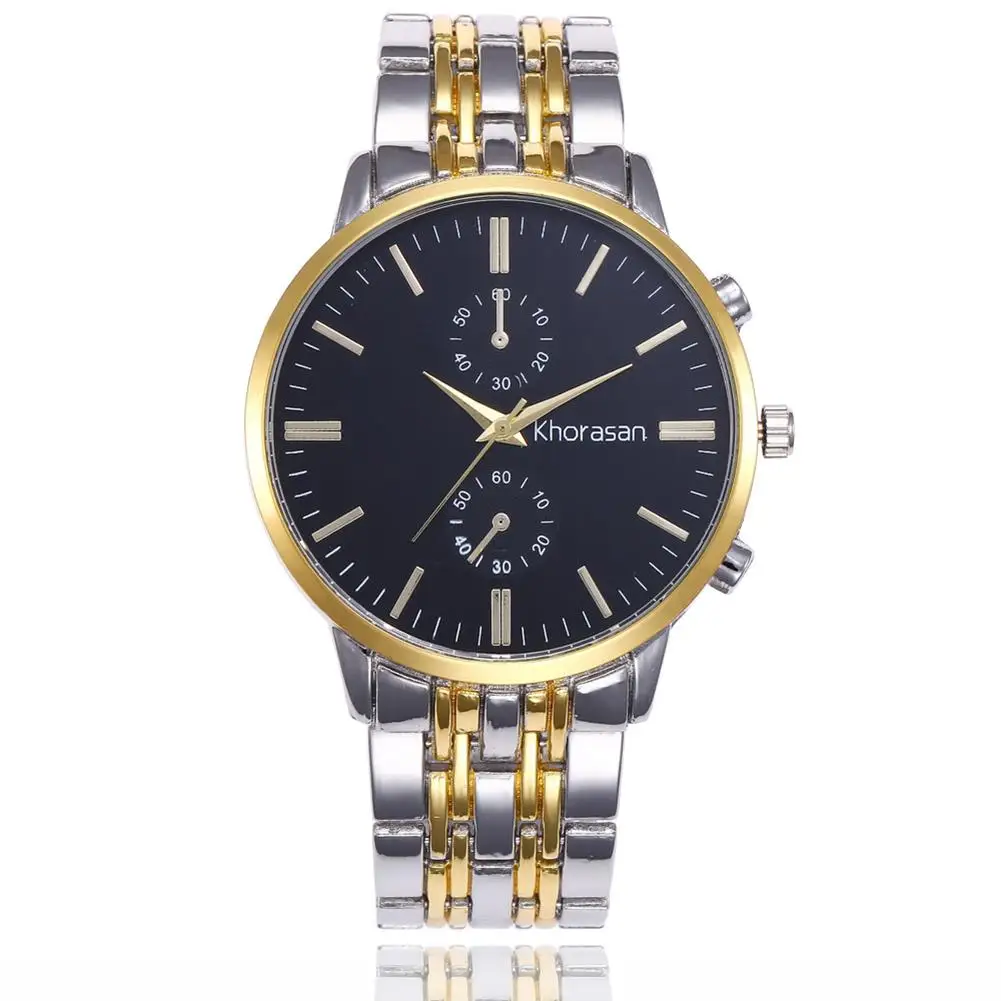 

Hot Fashion Mens Subdial Round Dial Alloy Band Business Analog Quartz Wrist Watch