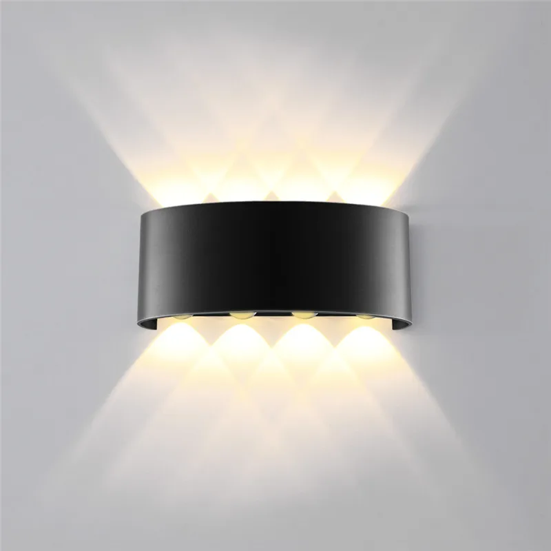 Bedside led Wall Light Aluminum Sconce Lamps Outdoor Decoration Lights LED UP Down lighting Warm White Super Bright 8 led 8W