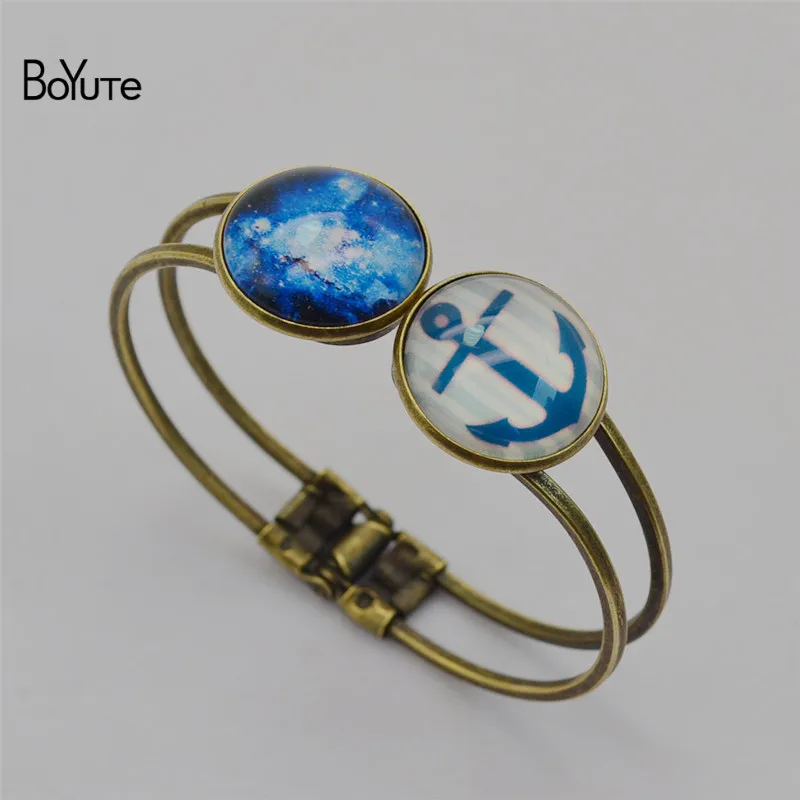 BoYuTe (5 PiecesLot) Round 20MM 25MM 30MM Cabochon Base Blank Bracelet Bangles Tray Bezel Diy Hand Made Jewelry Accessories (15)