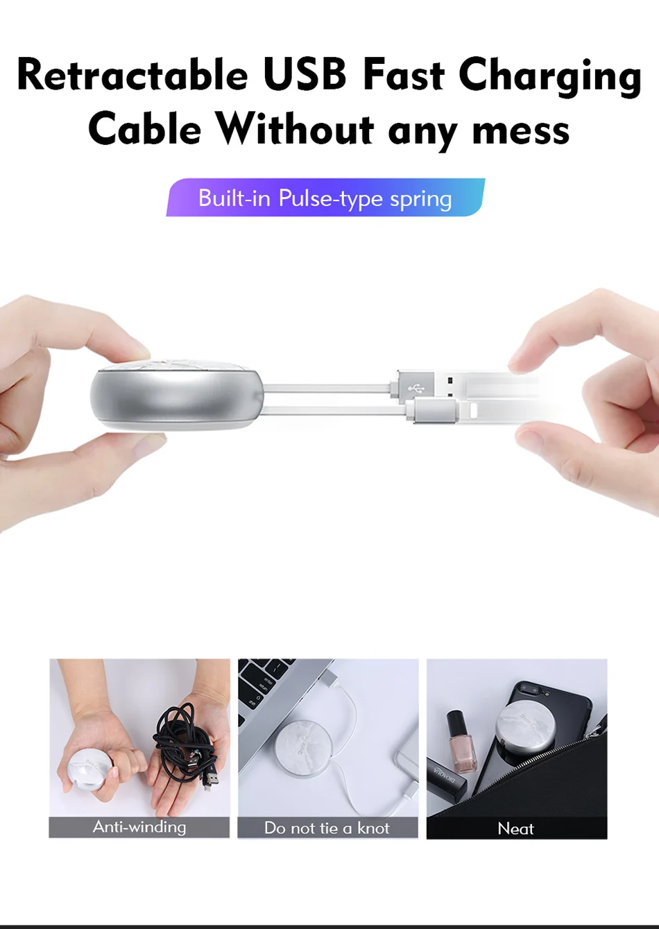 Benks Adjustable USB Charger Cable 8 Pin For Apple iPhone X 10 8 7 6s 5 ipad mini Plus Lighting Charging&Sync Data Cables 90cm (3)