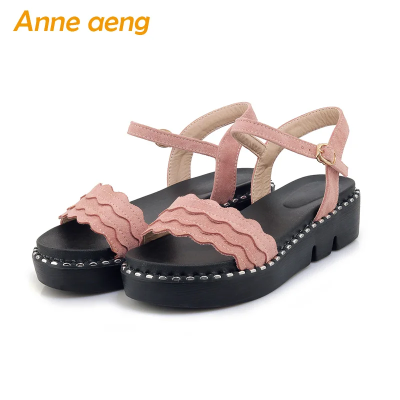 

summer women sandals wedges heel platform women shoes round toe casual light ladies women shoes pink sandals big size 33-44