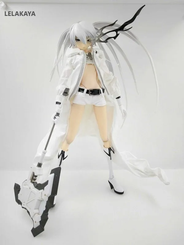 

28cm Anime Action Figure Black Moveable Rock Shooter Heroes White Edition Ver PVC Model Sexy High Quality Collection Doll New