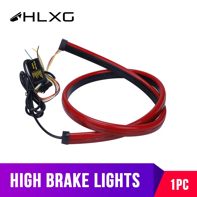 

Car Light Assembly Additional Brake Lights DRL LED Flexible Strip Warning Signal Lamps Driving High Stop Lamp 35.43inch hlxg 12V