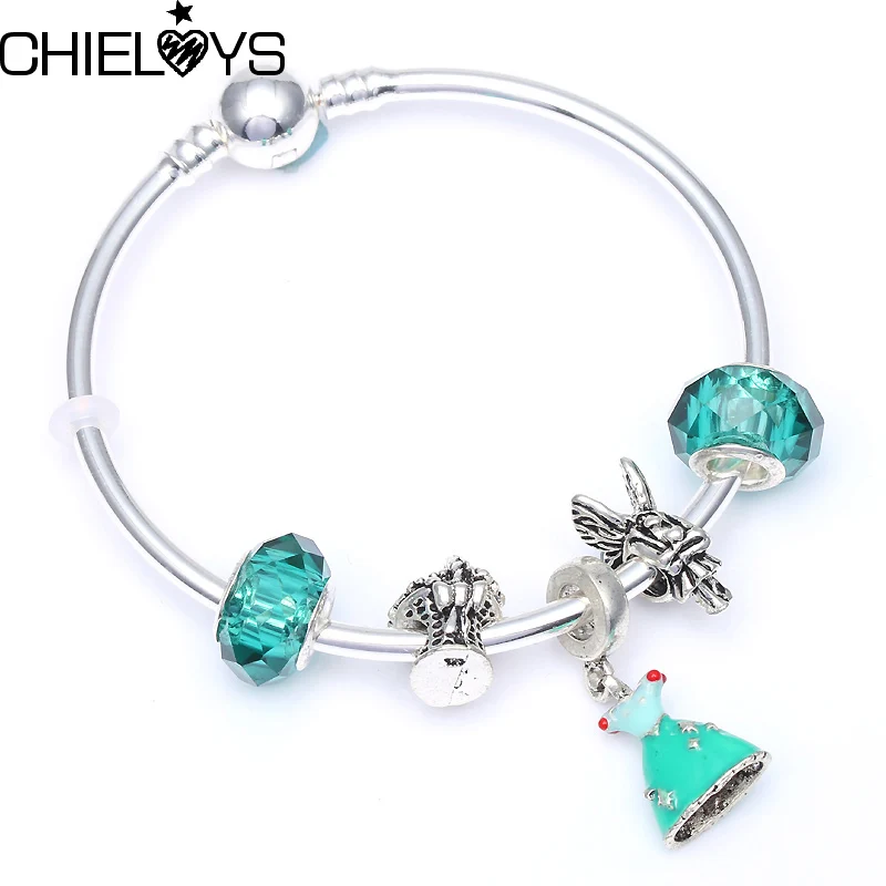 

Fashion Women Friendship Charm Bracelets Bangles Princess Dress Pendants Charms Bead Fits Original European Fine Bracelet