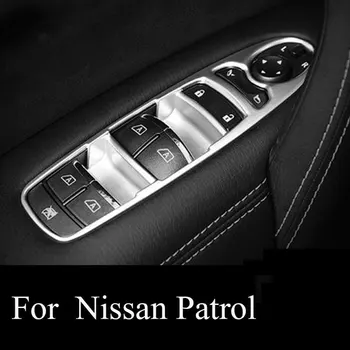 

For NIssan Patrol Armada Y62 2017 2018 auto Accessories styling ABS Chrome Car Door and window glass lifting switch Cover Trim