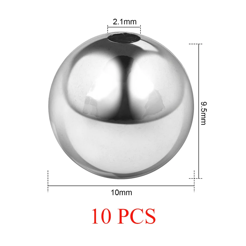 6 мм 8 мм 10 мм Нержавеющая сталь аксессуары бусы круглые бусины для изготовления ювелирных изделий Цепочки и ожерелья браслета самодельные результаты защелки 10 Вт, 30 Вт, 50 шт - Цвет: 10pcs