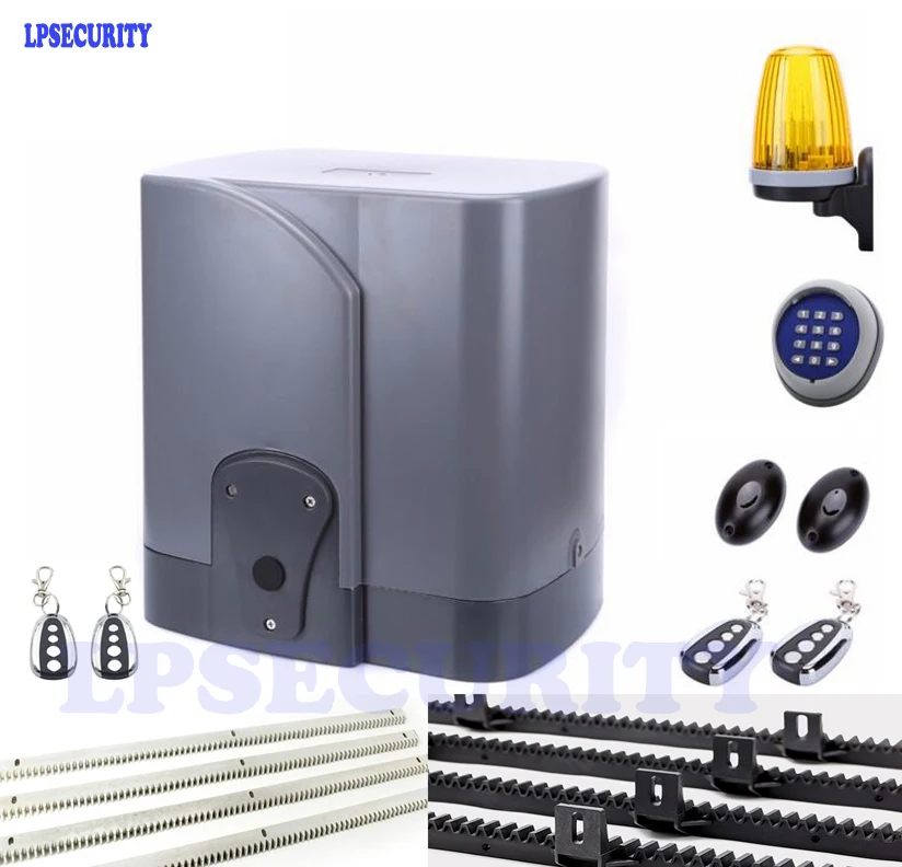 GSM portão elétrico automático do motor motor de 2000 kg de carga com 5 m/6 m racks 4 controles remotos 1 fotocélula 1 lâmpada 1 teclado